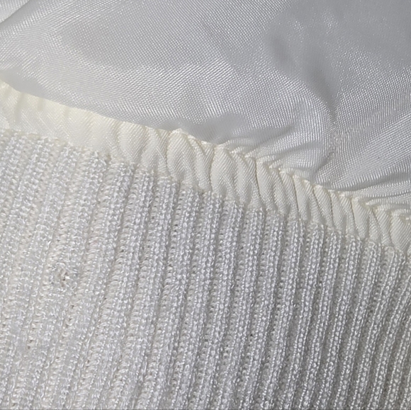 A&F Abercrombie & Fitch Cream Puffer Down Jacket Coat Y2K Junior's M Women's S - Picture 9 of 9